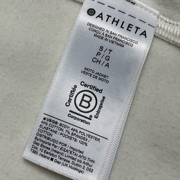ATHLETA Moto Jacket in Magnolia Off- White, Size Small - Picture 16 of 16